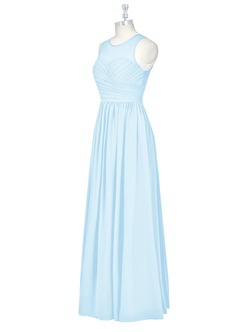 Azazie Nina Bridesmaid Dresses Sky Blue A-Line Pleated Chiffon Dress image8