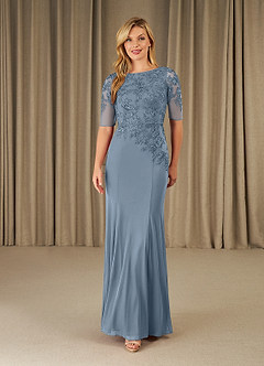 Azazie Ivanna Mother of the Bride Dresses Dusty Blue Mermaid Lace Dress image1