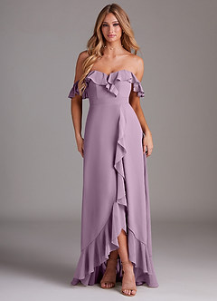 Azazie Lyra Bridesmaid Dresses Wisteria A-Line Chiffon Convertible Dress image1