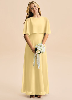 Azazie Maris Junior Butter A-Line Chiffon Dress image4