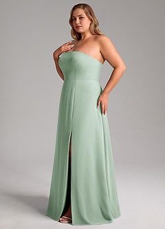Azazie Wren Bridesmaid Dresses Agave A-Line Side Slit Chiffon Convertible Dress image13