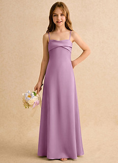 Azazie Mirabella Girls Formal Flower Girl Klänningar Klänning Tubklänning i Stretch Satin Hjärtformad urringning image5