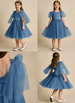Azazie Duchess Flower Girl Dresses Twilight A-Line with Sleeves Tulle Dress image2