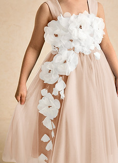 Azazie Dovey Flower Girl Dresses English Rose Ball-Gown Bow Tulle Dress image7