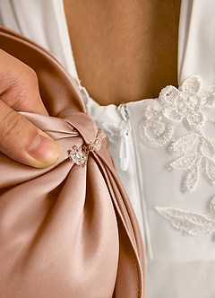 Azazie Dimple Abiti da Ragazza di Fiori Abito Principessa in Tulle Pizzo Avorio Rosa Champagne image8