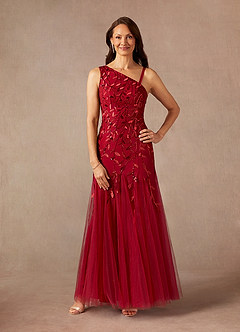 Azazie Backley Mother of the Bride Dresses Burgundy Mermaid Sequins Dress image2