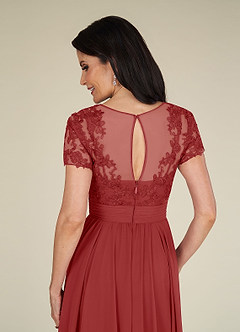 Azazie Annette Mother of the Bride Dresses Rust A-Line Lace Chiffon Dress image6