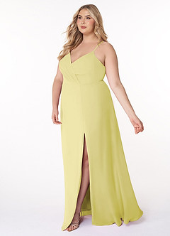 Azazie Everleigh Bridesmaid Dresses Lemon Sorbet A-Line Sweetheart Pleated Chiffon Dress image10