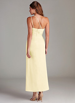 Azazie Eren 신부 들러리 드레스 인어 한쪽 어깨 쉬폰 발목 길이 드레스 image7