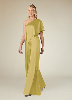 Azazie Hagretta Moeder van de bruid jurken Broekpak Jurk van Stretch Satijn Kanarie image4