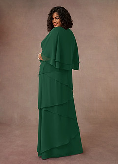 Azazie OHara vestidos de madre de la novia Vestido de Verde Oscuro de Gasa de Corte En A con Cuello en V image11