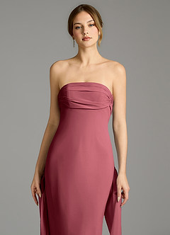 Azazie Ailanie Bridesmaid Dresses Merlot Mermaid Strapless Chiffon Dress image4