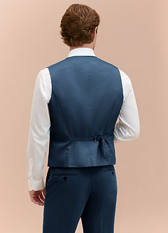 front William Mörk Marinblå Kostymväst