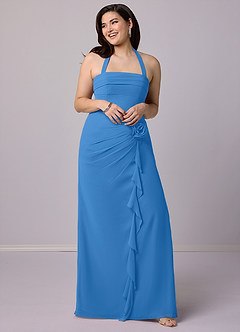 Barbie ♥ Azazie Bridesmaid Dresses Blue Jay Sheath Strapless Chiffon Convertible Dress image11