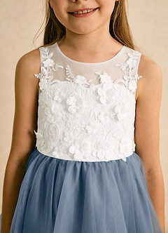 Azazie Lina Flower Girl Dresses Ivory Twilight Ball-Gown Lace Dress image8