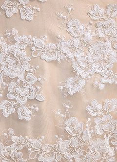 Azazie Skylar Robes de mariée Robe Trapèze en Dentelle Décolleté en cœur Diamant Blanc Champagne image8