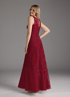 Azazie Whilhelmina Mother of the Bride Dresses Burgundy Mermaid Lace Chiffon Dress image7