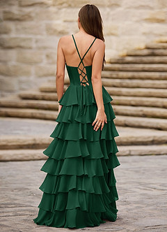 Rhythm Emerald Green Ruffled A-line Prom Dress image6