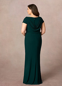 Azazie Marybeth Mother of the Bride Dresses Pine Dark Green Mermaid V-Neck Sequins Lace Dress image10