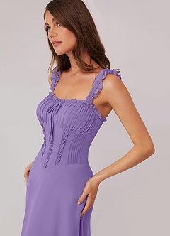 Barbie ♥ Azazie Robes de demoiselle d'honneur Robe Trapèze en Mousseline de soie Encolure en Forme de Cœur Tahiti image5