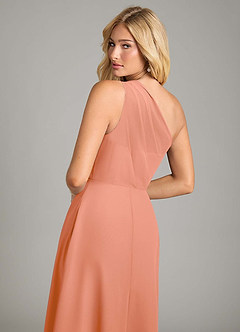 Azazie Phaedra Bridesmaid Dresses Sunset A-Line One Shoulder Chiffon Dress image6
