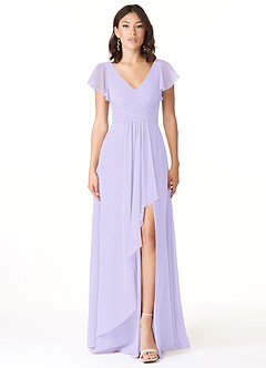Azazie Omari Bridesmaid Dresses Lilac A-Line Chiffon Dress image1