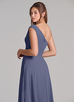 Azazie Melanie Bridesmaid Dresses Stormy A-Line Off the Shoulder Chiffon Dress image2
