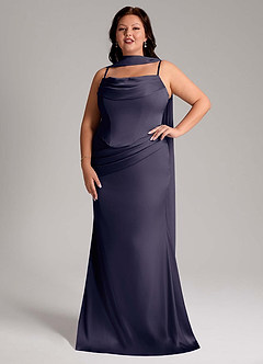 Azazie Sorrel Bridesmaid Dresses Stormy Mermaid Strapless Stretch Satin Convertible Dress image10