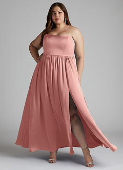 Azazie Morana Final Sale Rosette A-Line Off the Shoulder Stretch Satin Convertible Dress image11