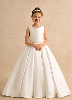 Azazie Ophelia Flower Girl Klänningar Klä Balklänning i mikado Rosett image6