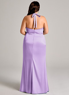 Azazie Valerie Abiti da Damigella Abito Sirena in Raso Elasticizzato Plissettato Lilla image6