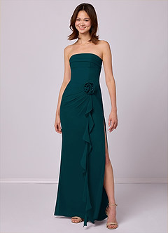 Barbie ♥ Azazie Bridesmaid Dresses Pine Sheath Strapless Chiffon Convertible Dress image3