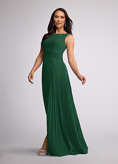 Azazie Galvan Mother of the Bride Dresses Dark Green A-Line Sequins Chiffon Dress image2