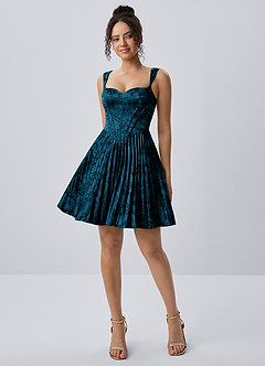 Jade Navy Black Floral Pleated Lace-Up Mini Dress image5