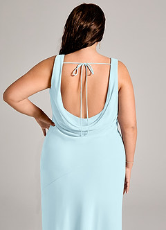 Azazie Rylina Bridesmaid Dresses Cloud Blue Mermaid Pleated Chiffon Dress image12