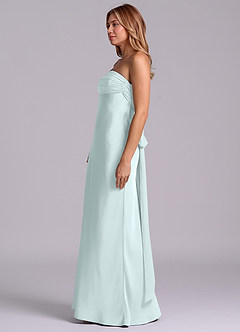 Azazie Ailanie Brudtärnklänningar Klä av Tubklänning i Stretch Satin Axelbandslös Havsglas image6