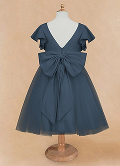 Azazie Kaeya Robe Demoiselle D'honneur Fillette Robe Trapèze en Tulle Arc Neptune image6