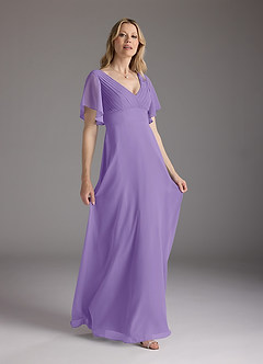 Azazie Alessa Abiti per la Madre della Sposa Abito A-Line in Chiffon con Scollo a V a Pieghe Tahiti image4
