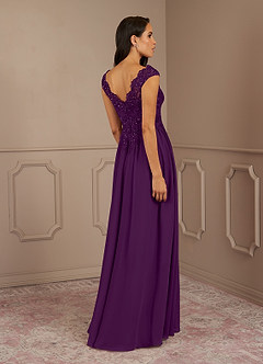 Azazie Amethyst Mother of the Bride Mekot A-linja V-kaula paljetteja Sifonki Lattian pituus Pukeutua image5