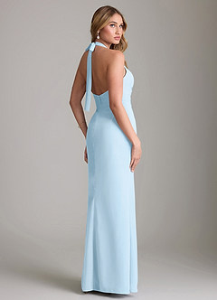 Azazie Valerie Bridesmaid Dresses Sky Blue Mermaid Pleated Chiffon Dress image2