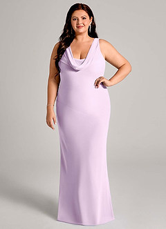 Azazie Rylina Bridesmaid Dresses Frosted Lilac Mermaid Pleated Chiffon Dress image7