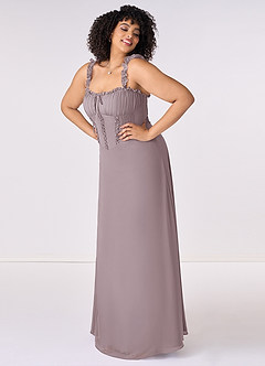 Barbie ♥ Azazie At-home Try On Dresses Barbie Pink A-Line Sweetheart Neckline Chiffon Dress image8