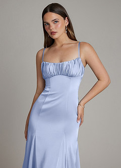 Azazie Avira Vente finale Robe Sirène en Satin extensible Eis image3