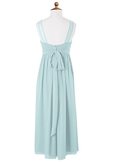 Azazie Kora Junior Mist A-Line Pleated Chiffon Dress image6