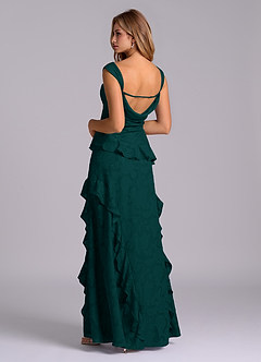 Azazie Sloane Bridesmaid Dresses Pine A-Line Sweetheart Neckline Floral Burnout Dress image2