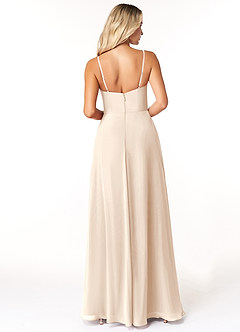 Azazie Moira Bridesmaid Dresses White Alabaster A-Line Scoop Chiffon Dress image3