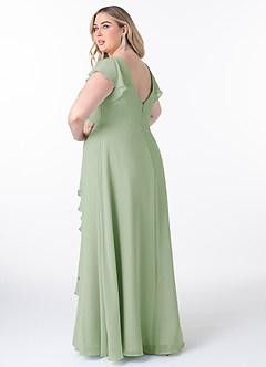 Azazie Omari Bridesmaid Dresses Dusty Sage A-Line Chiffon Dress image8