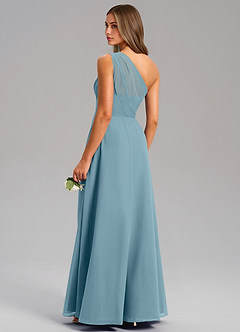 Azazie Phaedra Brautjungfernkleider A-Linie One-Shoulder Chiffon Kleid Stimmungsvolles Blau image7