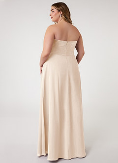 Azazie Arabella Allure Robes de demoiselle d'honneur Robe Trapèze Convertible en Mousseline de soie Encolure en Forme de Cœur Albâtre Blanc image6
