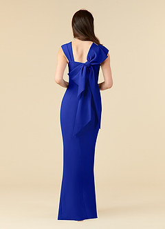 Azazie Ellen vestidos de madre de la novia Vestido de Azul Real de Crepé elástico de Recto con Corte Lateral image2
